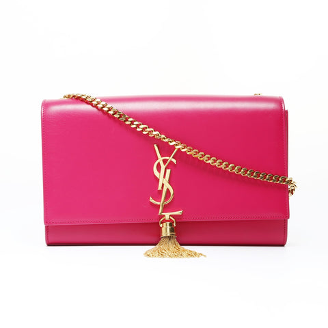 YVES SAINT LAURENT Kate Tassel Medium Leather Shoulder Bag pink WS26940