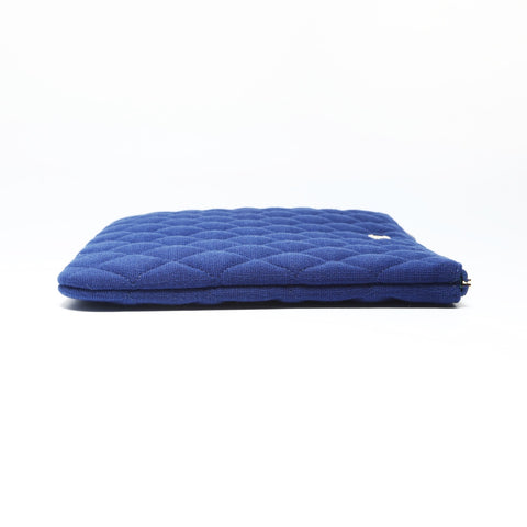 CHANEL No. 28 COCO Mark Jersey material Clutch bag blue WS26943