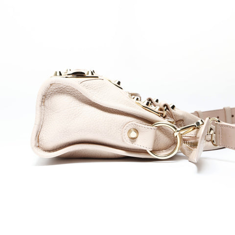 BALENCIAGA The Giant Mini City 2way Metal Gold Handbag pink WS26944