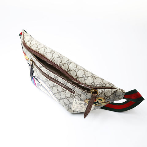 GUCCI Courier GG Supreme Sherry Line PVC Shoulder Bag Brown WS26945