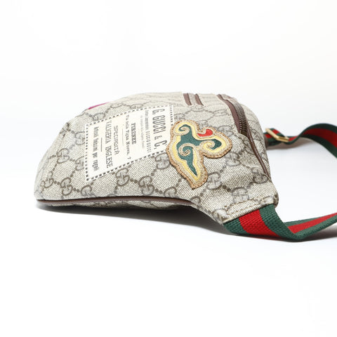 GUCCI Courier GG Supreme Sherry Line PVC Shoulder Bag Brown WS26945