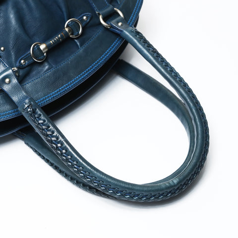 Christian Dior logo leather Shoulder Bag blue WS26946