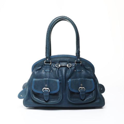Christian Dior logo leather Shoulder Bag blue WS26946