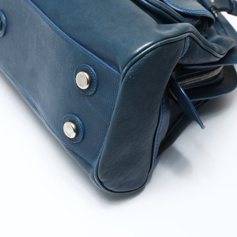 Christian Dior logo leather Shoulder Bag blue WS26946