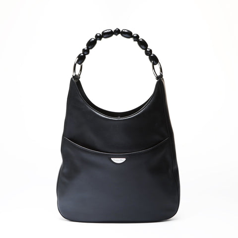 Christian Dior Marispearl Leather Shoulder Bag black WS26952