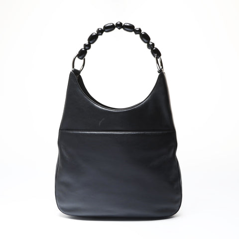 Christian Dior Marispearl Leather Shoulder Bag black WS26952