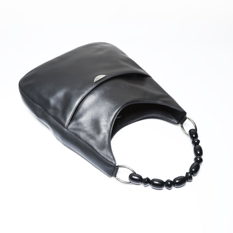 Christian Dior Marispearl Leather Shoulder Bag black WS26952