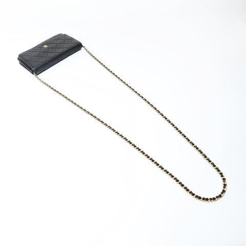 CHANEL No. 18 2013-2014 Caviar Skin COCO Mark Chain Wallet Classic Shoulder Bag black WS26953