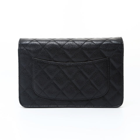 CHANEL No. 18 2013-2014 Caviar Skin COCO Mark Chain Wallet Classic Shoulder Bag black WS26953