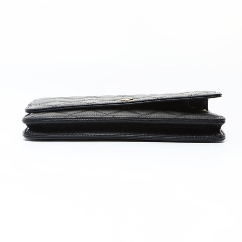 CHANEL No. 18 2013-2014 Caviar Skin COCO Mark Chain Wallet Classic Shoulder Bag black WS26953