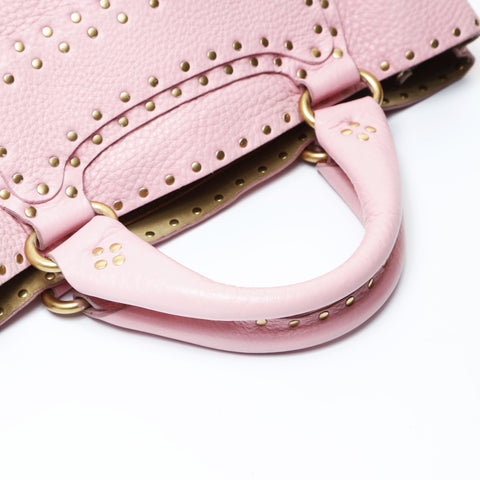 CELINE Boogie Back Leather Studs Handbag pink WS26955