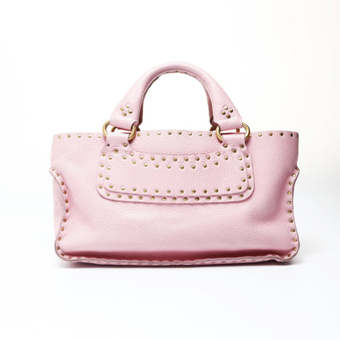 CELINE Boogie Back Leather Studs Handbag pink WS26955