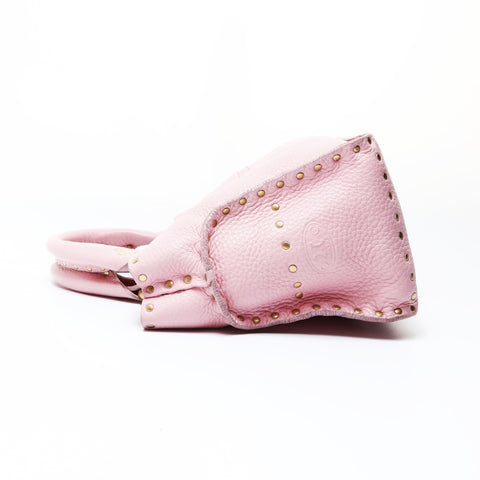 CELINE Boogie Back Leather Studs Handbag pink WS26955