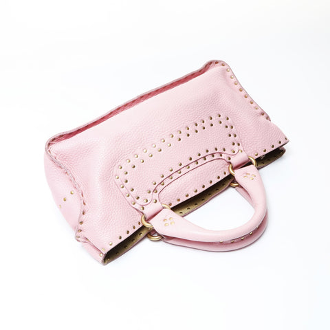 CELINE Boogie Back Leather Studs Handbag pink WS26955