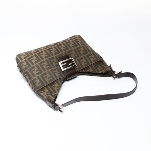 FENDI Zucca Canvas Mamma Baguette Shoulder Bag Brown WS26959
