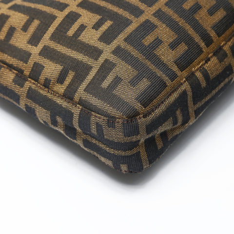 FENDI Zucca Canvas Mamma Baguette Shoulder Bag Brown WS26959