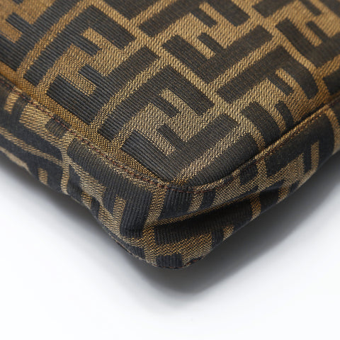FENDI Zucca Canvas Mamma Baguette Shoulder Bag Brown WS26959