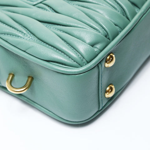 Miu Miu Arcadi Matelasse Leather 2WAY Handbag green WS26964