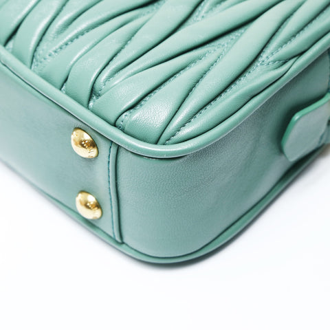 Miu Miu Arcadi Matelasse Leather 2WAY Handbag green WS26964