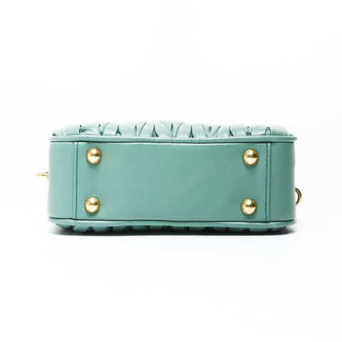 Miu Miu Arcadi Matelasse Leather 2WAY Handbag green WS26964