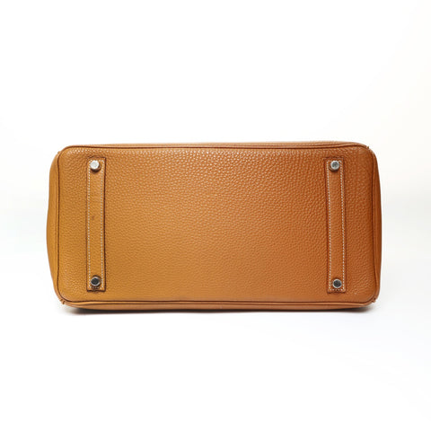 HERMES Birkin 35 Togo Gold E Handbag Brown WS26970