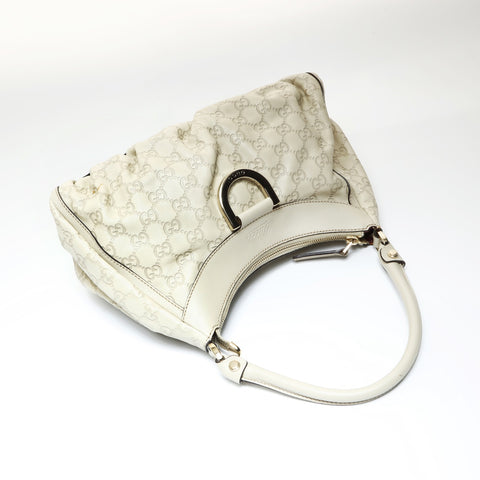 GUCCI GG Shima Abby Hobo Ivory Handbag white WS26971
