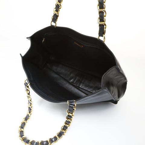 CHANEL BigCoco Chain Tote Bag in lambskin Tote Bag black WS26974