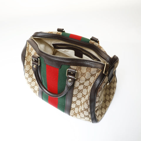 GUCCI GG Canvas Sherry Line Boston Bag Shoulder Bag beige WS26978