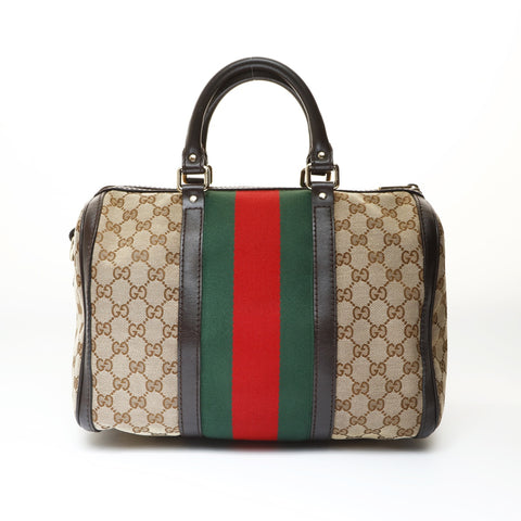 GUCCI GG Canvas Sherry Line Boston Bag Shoulder Bag beige WS26978