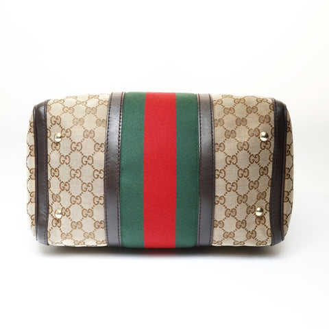 GUCCI GG Canvas Sherry Line Boston Bag Shoulder Bag beige WS26978