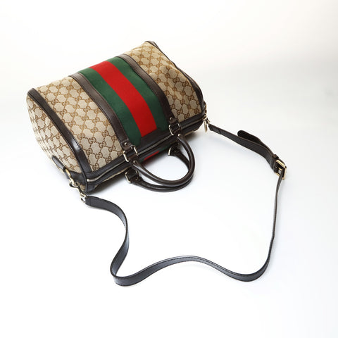 GUCCI GG Canvas Sherry Line Boston Bag Shoulder Bag beige WS26978