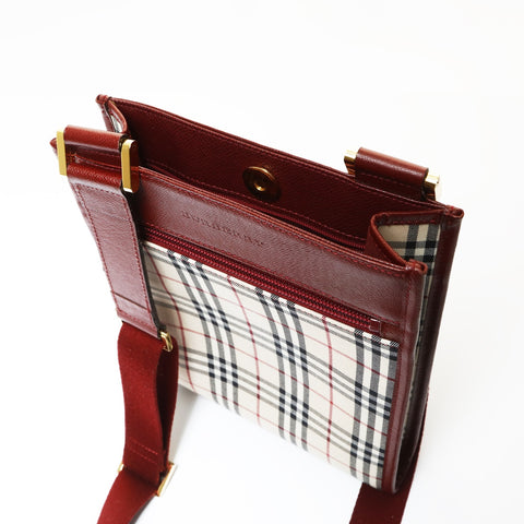 BURBERRY Nova check canvas x leather Shoulder Bag beige WS26980