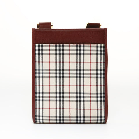 BURBERRY Nova check canvas x leather Shoulder Bag beige WS26980