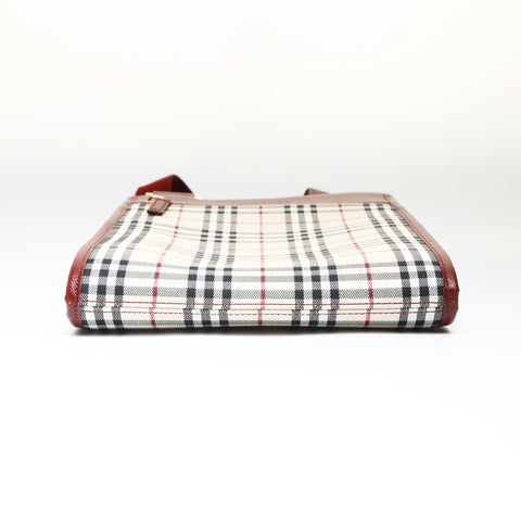 BURBERRY Nova check canvas x leather Shoulder Bag beige WS26980