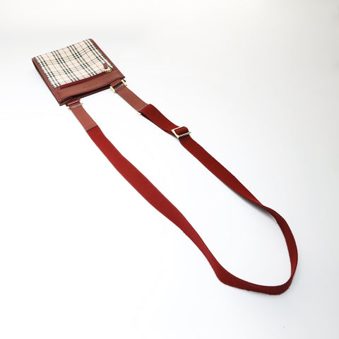 BURBERRY Nova check canvas x leather Shoulder Bag beige WS26980