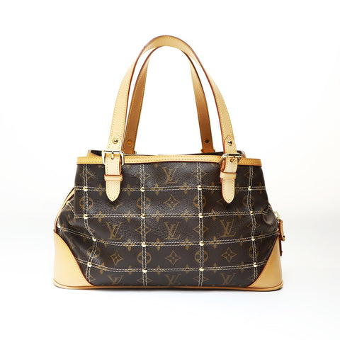 LOUIS VUITTON 2007 Monogram Rivet Handbag Brown WS26981