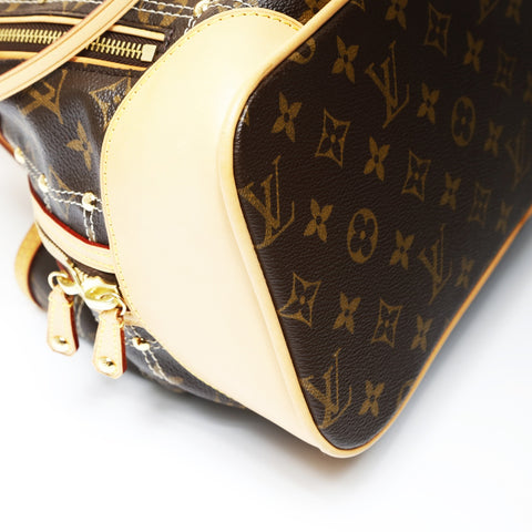 LOUIS VUITTON 2007 Monogram Rivet Handbag Brown WS26981