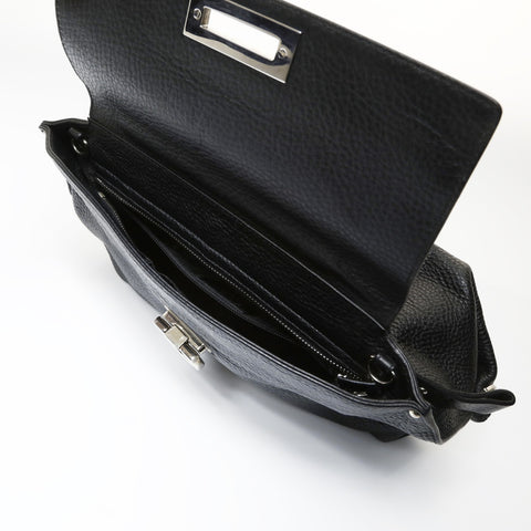 Salvatore Ferragamo Gancini Sophia Leather 2-Way Bag Handbag black WS26983