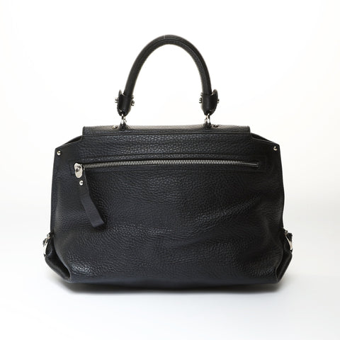 Salvatore Ferragamo Gancini Sophia Leather 2-Way Bag Handbag black WS26983