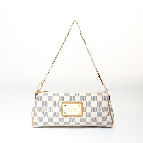 LOUIS VUITTON 2010 Damier Azur Eva Shoulder Bag white WS26984