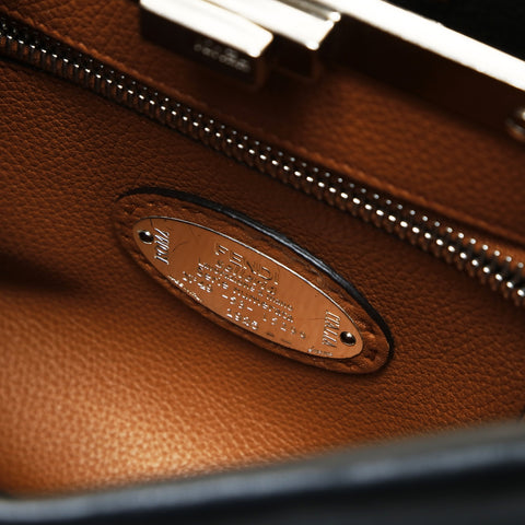 FENDI Leather Peekaboo 2way Selleria Handbag black WS26989