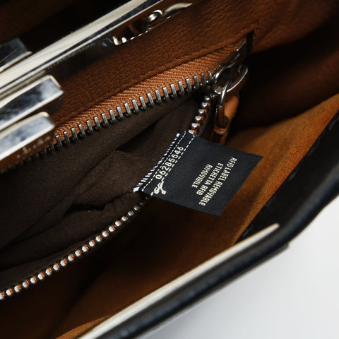 FENDI Leather Peekaboo 2way Selleria Handbag black WS26989