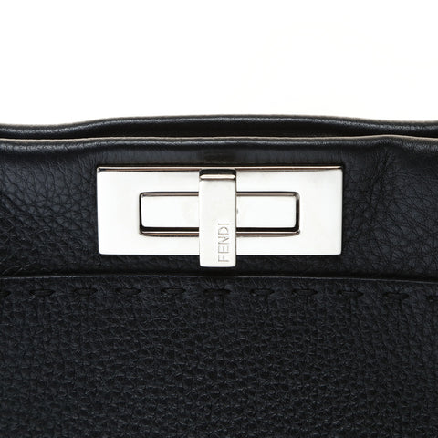 FENDI Leather Peekaboo 2way Selleria Handbag black WS26989
