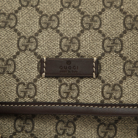 GUCCI GG Supreme PVC Shoulder Bag Brown WS26992