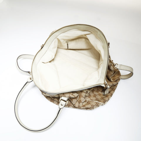 GUCCI GG Canvas Sukey 2way Shoulder Bag beige WS26993