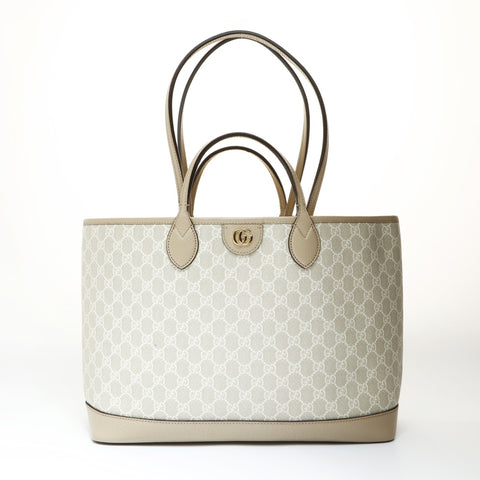 GUCCI PVC Ophidia GG Supreme Tote Bag beige WS26994
