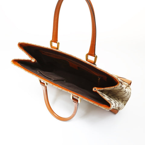 GUCCI GG canvas studs Tote Bag Brown WS26995