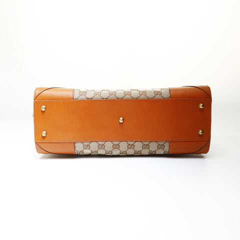 GUCCI GG canvas studs Tote Bag Brown WS26995