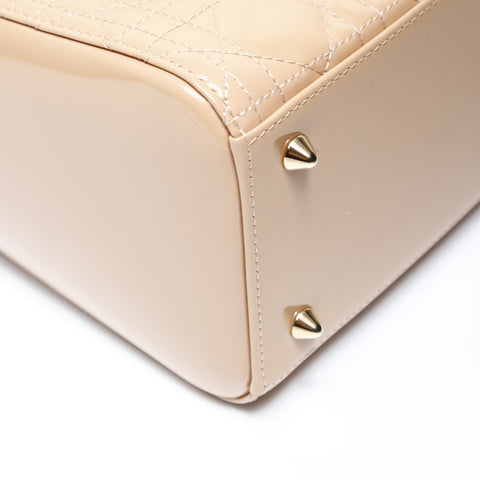 Christian Dior Lady Dior Cannage 2way Pink Beige Metal Gold Shoulder Bag beige WS26996