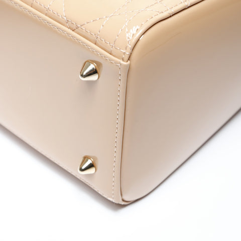 Christian Dior Lady Dior Cannage 2way Pink Beige Metal Gold Shoulder Bag beige WS26996